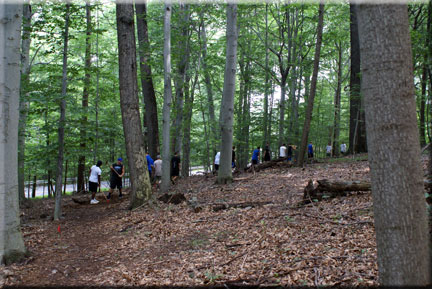 Hiker crossing Stormwater Bridge